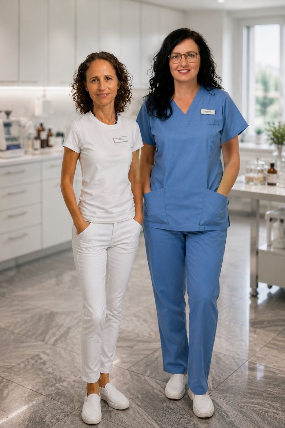 Dr. Patricia Wald und Dr. Olga Lewis in der Praxis